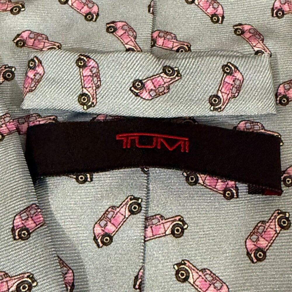 Tumi Pink Cruiser Necktie Made In Italy 100% Silk Tie Surfer Beach - Picture 4 of 6